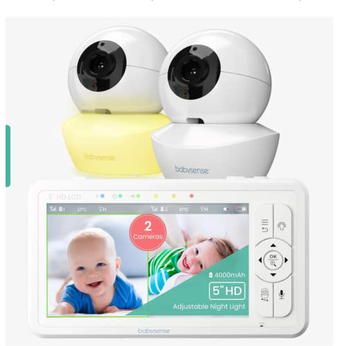 Babysense HD S2: Video Baby Monitor with 2 Cameras, Non Wifi, Split Sc