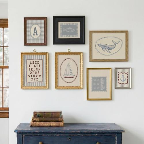 Nautical Gallery Wall Art Set of 7, Coastal Nursery Prints, Vintage Decor
