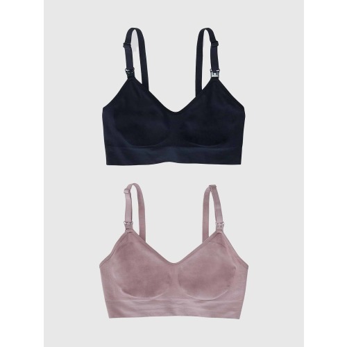 Ingrid and Isabel Basics Maternity Seamless 2 in 1 Nursing and Pumping Bra 2 Pack