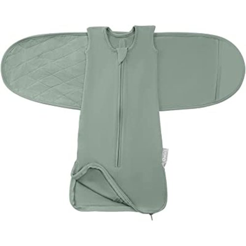 Owlet Dream Sleeper with Swaddle Wearable Blanket - Baby Sleep Sack for Baby with Removeable Swaddle Wrap - Rayon Sleeping Bag Made from Bamboo - Sleepy Sage, 0-3M - 0-3 Months