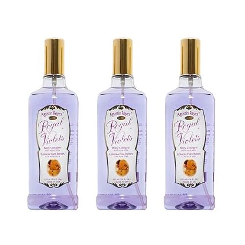 Royal Violets Baby Cologne. Clean, Mild and Long Lasting Fragrance. With Aloe Vera. 7.6 Fl Oz / 225 ml. Pack of 3