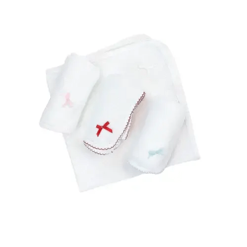 Paty Swaddle Blanket w/Colored Trim | Posh Tots Children's Boutique
