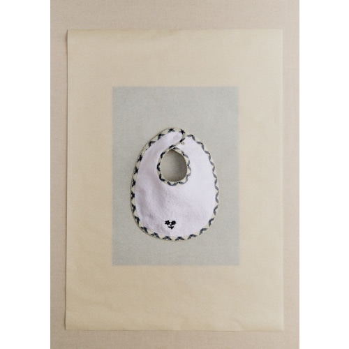 Newborn Bib - Floral Embroidery Check