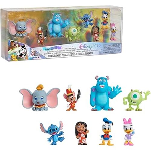 Disney100 Years of Dynamic Duos Celebration Collection Limited Edition 8-Piece Figure Pack, Kids Toys for Ages 3 Up by Just Play