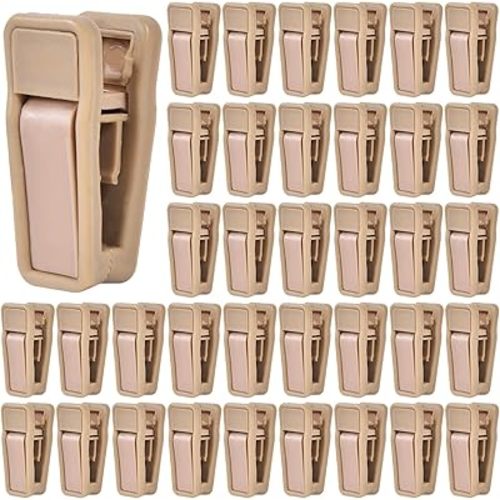 40 Pcs Plastic Baby Hanger Clips Slim-line Finger Clips Set for Clothes Hanger Velvet Hanger (Skin)