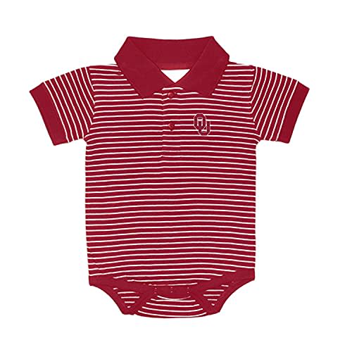 Two Feet Ahead Striped Golf Polo Baby Bodysuit - Licensed | Soft cotton fabric | Hand wash only | Collared polo style | Snap closure | Game-day ready