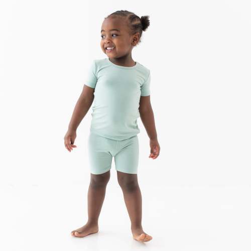 Short Sleeve Pajamas in Sage | Bamboo Pajamas | Kyte Baby