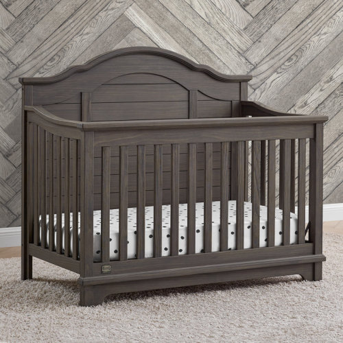 Simmons Kids Asher 6-In-1 Convertible Crib With Toddler Rail, Rustic Mist | Wayfair