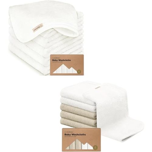 KeaBabies 6-Pack Organic Baby Washcloths - Soft Viscose Derived from Bamboo Washcloth, Baby Wash Cloths, Baby Wash Cloth for Newborn, Kids, Bath Baby Towels, Face Towel, Face Cloths for Washing Face