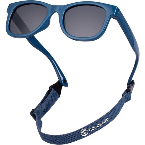 COCOSAND Flexible Baby Sunglasses with Strap Polarized UV Protection for Toddler Infant Newborn Boy Girl Age 0-24 Months