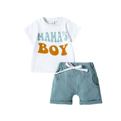 Gerichy Baby Boy Clothes Toddler Boy Outfit 2 3 4T 6 12 18 24 Months Spring Summer Letter Printed T Shirt Shorts Ripped Outfits