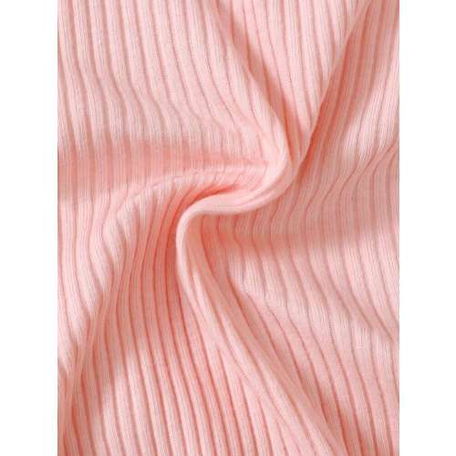 Baby Girl Sleeveless Solid Pink Top And Ruffle Trim Bowknot Shorts 2pcs Set, Casual Summer Outfit | SHEIN USA