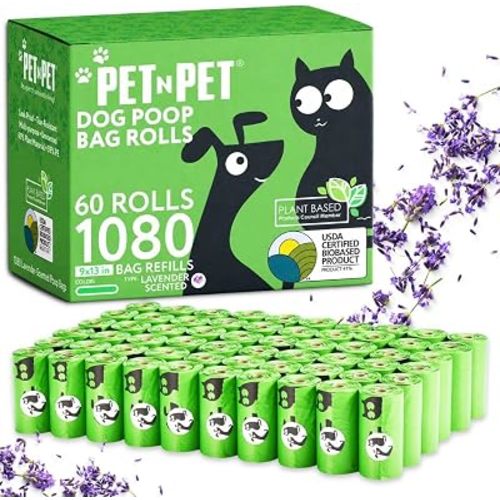 Pet N Pet Dog Poop Bags Rolls, 1080 Count, Large, Leak Proof, Scented