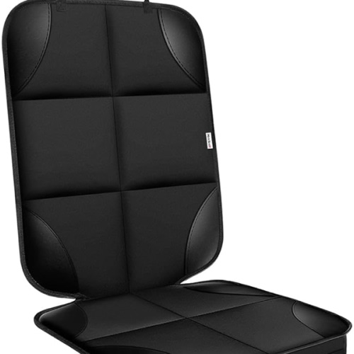 Meolsaek Car Seat Protector for Child Car Seat, Durable 600D Fabric Waterproof Car Seat Cover with Thick Pad Non-Slip Backing (No Imprints) (1 pc -Black)