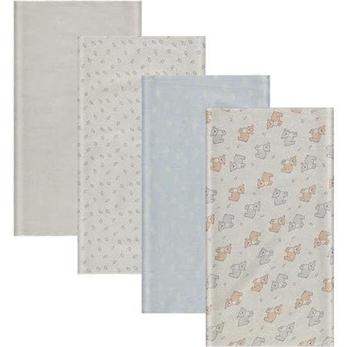 Cudlie 4 Pack Receiving Blankets: Ultra-Soft Essentials for Baby Boys and Girls, Swaddling, Cuddling and Nursing. Multipack for Infants, Newborns and Babies. Perfect for Baby Showers and Everyday