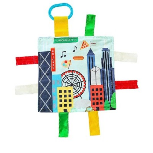 Baby Jack The Learning Lovey Chicago City Landscape Baby Tag Crinkle Square Toy 8" x 8"