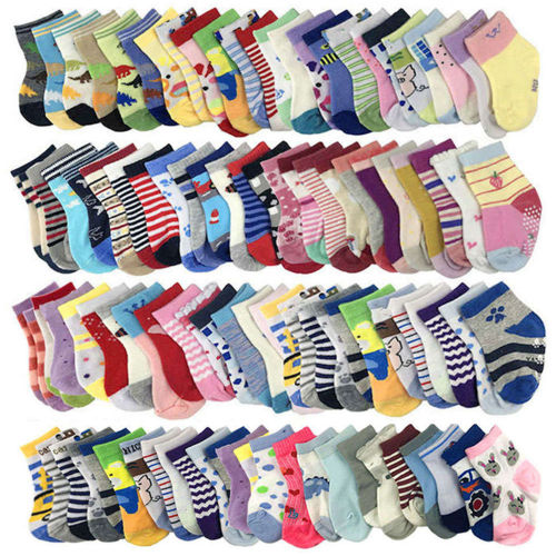 WAFUNNE 20 Pairs Baby Socks Boy Girl Cotton Socks Wholesale for Infant Toddler Kids Children (Pattern at Random) Girl 0-12 Months