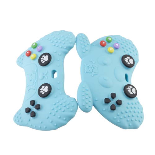 Baby Teething Toys Set, 2 Pcs Silicone Game Controller Teething Toys for 3-6 month 6-12 Months - Sensory Toy Chew Toys Educational Toys for Toddler - Blue