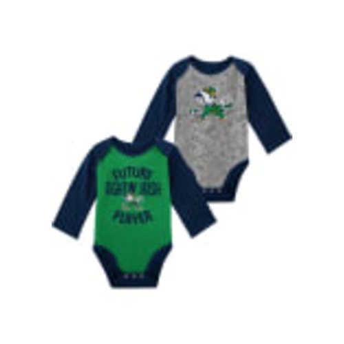 Notre Dame Fighting Irish Baby NAVY Play Time 2pk LS One Piece Set - 133419637