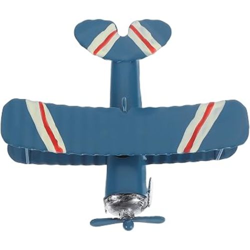 Vintage Airplane Decor Metal Airplane Ornament: Retro Biplane Plane Decor Desktop Aircraft Model For Office Boys Room Aviation Nursery Shelf Display