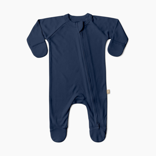 Goumi Kids x Babylist Bamboo & Organic Cotton Footie - Indigo, 0-3M