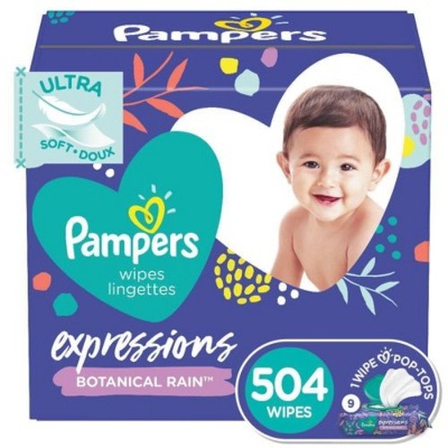 Pampers Expressions Botanical Rain Baby Wipes (Select Count), Size: 504