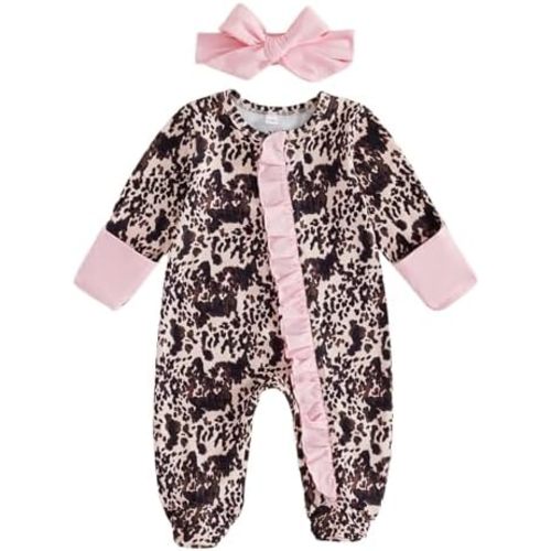 Newborn Baby Girl Western Clothes Cowgirl Jumpsuit Footie Romper