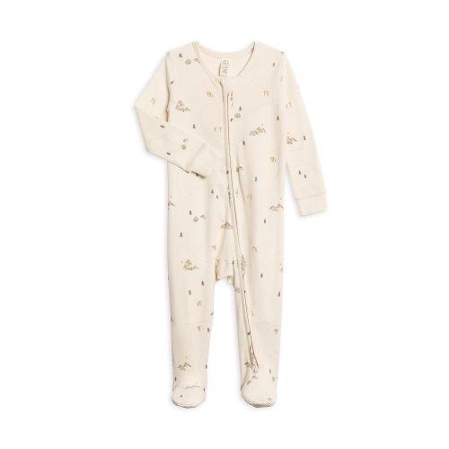 Colored Organics Baby Zip-Up Footed Sleeper with 2-Way Zipper - Newborn Organic Cotton Pajamas