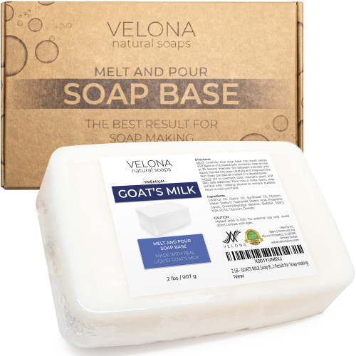 Velona Goats Milk Soap Base - 2 lb | SLS/SLES Free | Melt and Pour | Natural Bars for The Best Result for Soap-Making