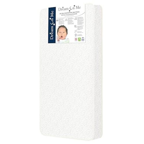 Dream On Me Twilight 5” Crib & Toddler Bed Mattress, Platinum, 88 Coil Innerspring Support, Waterproof & Stain-Resistant Vinyl Cover, Greenguard Gold & BSA Certified, Made in USA