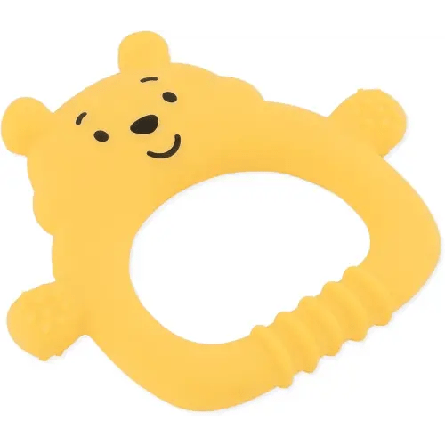 Bumkins Disney Baby Teething Freezer Toy Keys Rings, Soft Flexible Platinum Silicone Pacifier to Chew, Cool Teether Gum Relief, Essentials for Babies 3 Months, Freezable, Sensory, Winnie The Pooh