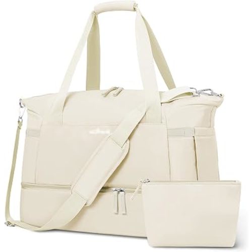 Gym Bag for Women, Personal Item Travel Bag with Shoes Compartment for Trip