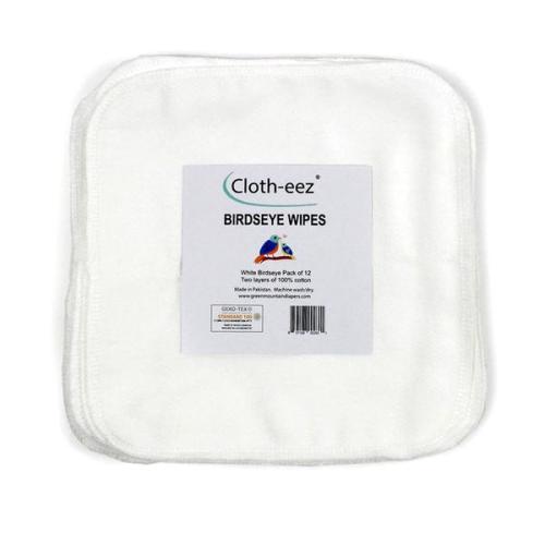 Cloth-eez Birdseye Wipes - white