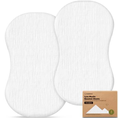 2-Pack Lyra Muslin Bassinet Sheets - Soft White / For Halo BassiNest Swivel Sleeper 30x18