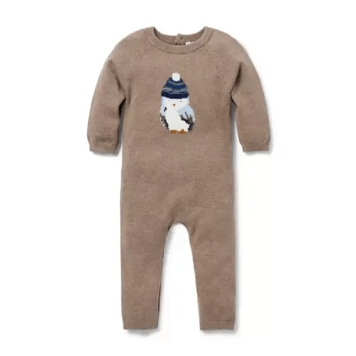 Baby Toasted Heather Brown Baby Owl Sweater One-Piece by Janie and Jack