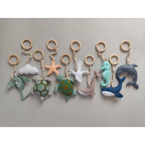 Baby Play Gym Hanging Toys, Gift Newborn, Christmas Gift, Felt Animals, Sea toy, Neutical Ocean Gym Toys, Montessori Play Gym