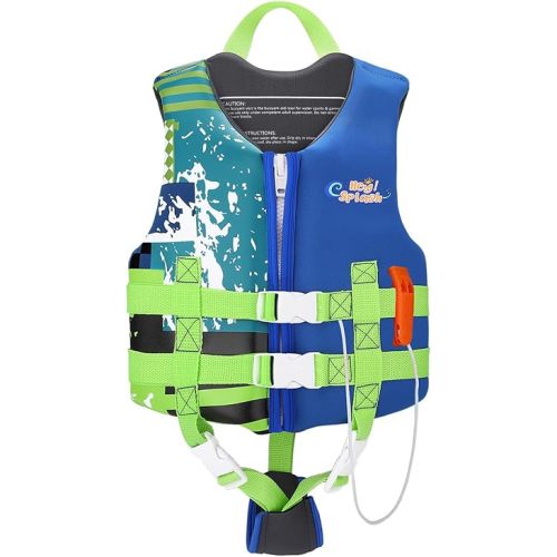 HeySplash Toddler Swim Vest, Kids Swimming Jacket Fit 30-50/50-80lbs, Child Floaties Vest wiht Safety Strap, Float Jacket for Girls/Boys on Pool,Beach,Boating, Learn to Swim Aid, M 3-6 Yrs/L 6-9 Yrs