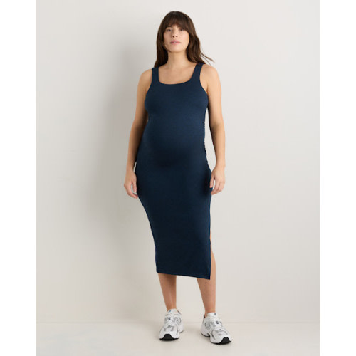 Ultra-Soft Maternity Midi Dress - Maternity in Heather Navy