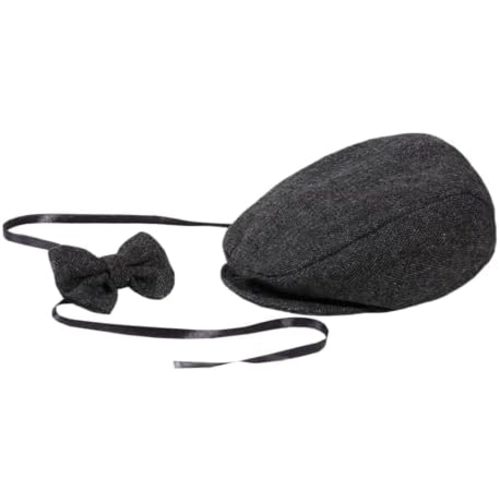 Matissa Newborn Baby Boy Flat Newsboy cap and bow tie set Gatsby cap Pageboy Golf hat