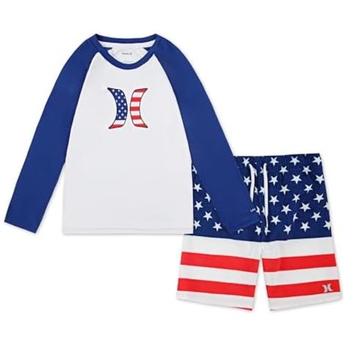 Hurley boys Baby and Toddler Boys' Swim Suit 2-piece Outfit Set