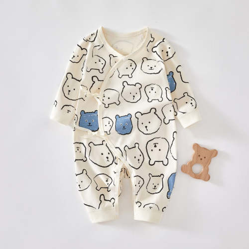 Newborn Bear Sketch Kimono Jumpsuit – August + Willow