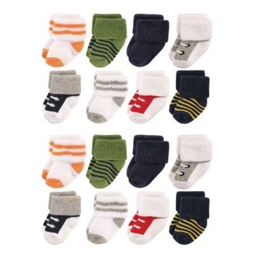 Luvable Friends Baby Cotton Rich Terry Socks 16-Pack, Athletic, 0-6 Months