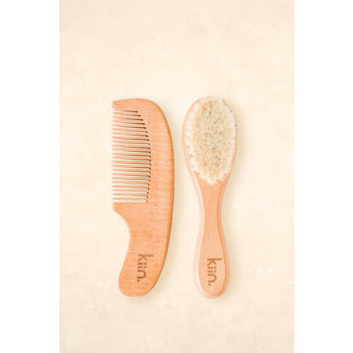 Kiin Wooden Baby Brush + Comb Set