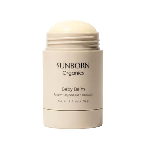 Baby Balm | 3 Natural Ingredient Moisturizing Stick for Eczema Relief, Sensitive Skin & Diaper Rash | Grass-Fed Tallow, Organic Jojoba & Beeswax | Lab Tested Baby-Safe, Made in USA