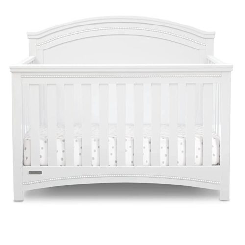 Simmons Kids SlumberTime Emma 4-in-1 Convertible Baby Crib N More - Greenguard Gold Certified, Bianca White