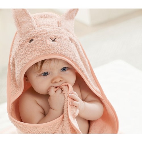 Super Soft Blush Bunny Baby Hooded Towel & Washcloth Set