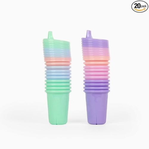 The First Years Take & Toss Sippy Cups - Spill Proof Toddler Cups Value Party Pack - 10 Oz - 20 Count,Pastel