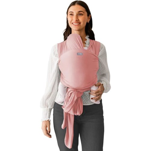 Moby Basics Baby Wrap Carrier for Newborns to Toddlers (8-33lbs), Infant Sling Carrier, Lightweight & Hands Free Design, Adjustable for All Body Types (Ballet Slipper)