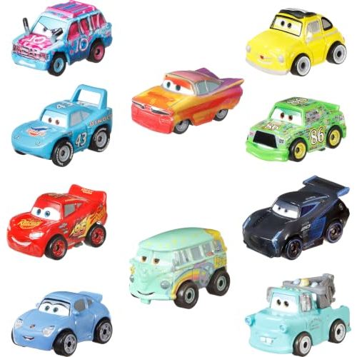 Mattel Disney Pixar Cars Mini Racers 10 Pack of Collectible Toy Vehicles for Kids & Collectors Ages 3 Years Old & Up (Amazon Exclusive)