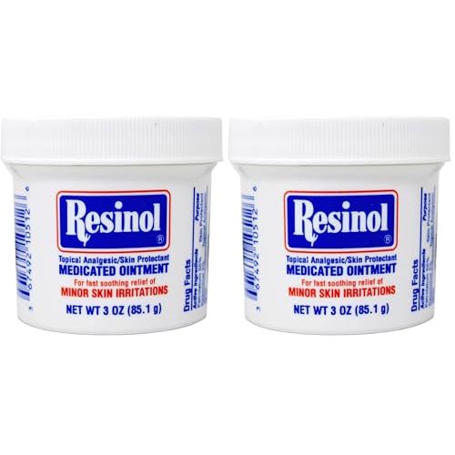 Resinol Medicated Ointment For Itch Relief And Protection Of Skin Rashes and Irritations,3 Ounce Jar,(Pack of 2)